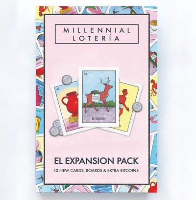 Millennial Loteria: El Expansion Pack: 10 New Cards, Boards & Extra Bitcoins - Millennial Loteria - Mike Alfaro - Board game - Random House USA Inc - 9781944515812 - October 29, 2019