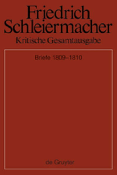 Cover for Schleiermacher · Briefe 1809-1810 (Bok) (2016)