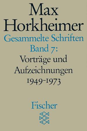 Cover for Max Horkheimer · Gesammelte Schriften VII (Paperback Book) (1985)