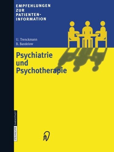 Cover for U Trenckmann · Psychiatrie Und Psychotherapie - Empfehlungen Zur Patienteninformation (Paperback Book) [1999 edition] (2012)