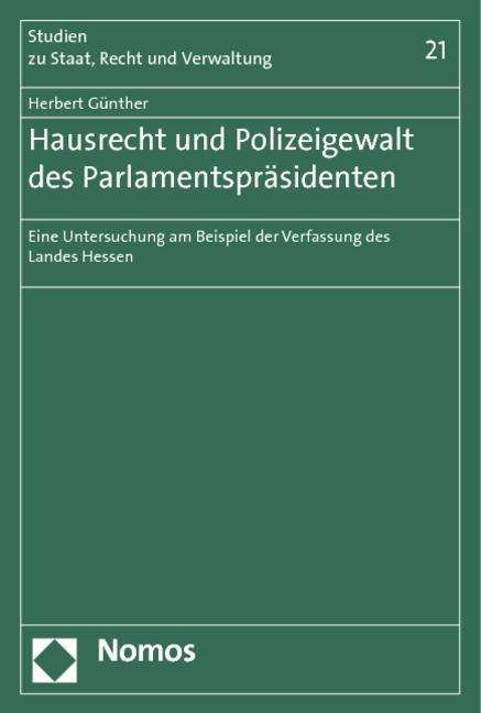 Cover for Günther · Hausrecht und Polizeigewalt des (Book) (2012)