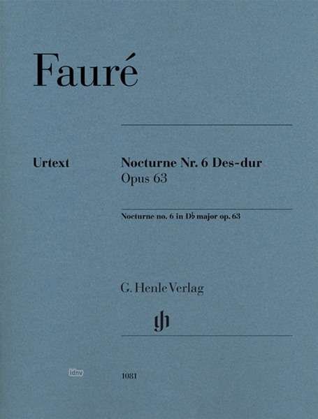 Nocturne Nr. 6 Des-dur Opus 63, K - Fauré - Książki -  - 9790201810812 - 