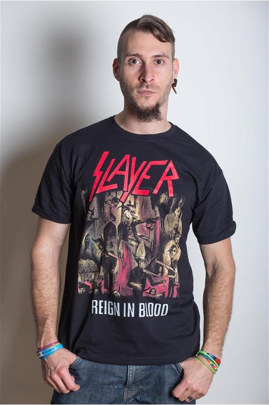 Slayer Unisex T-Shirt: Reign in Blood - Slayer - Produtos - Global - Apparel - 5055295348813 - 28 de outubro de 2019