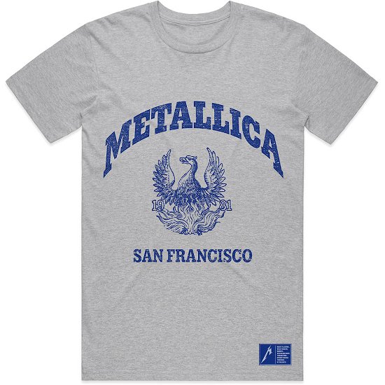 Metallica Unisex T-Shirt: College Crest - Metallica - Fanituote - PHD - 5056187734813 - perjantai 16. huhtikuuta 2021