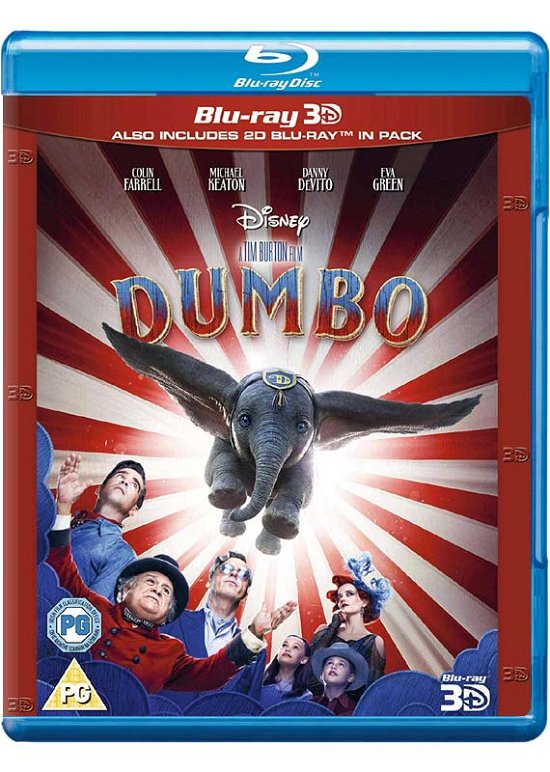 Cover for Dumbo 3D + 2D · Dumbo (Live Action) 3D + 2D (Blu-ray) (2019)