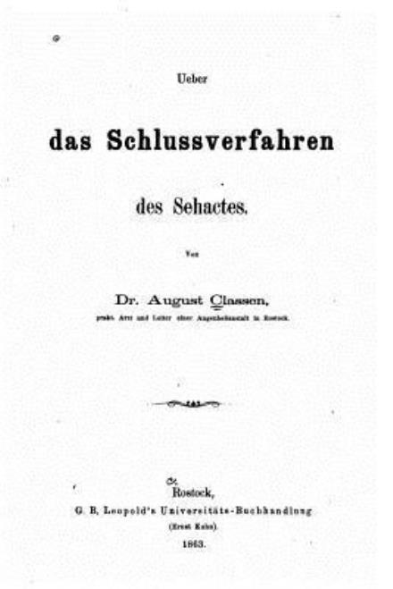 Cover for August Classen · Ueber Das Schlussverfahren Des Sehactes (Paperback Book) (2015)