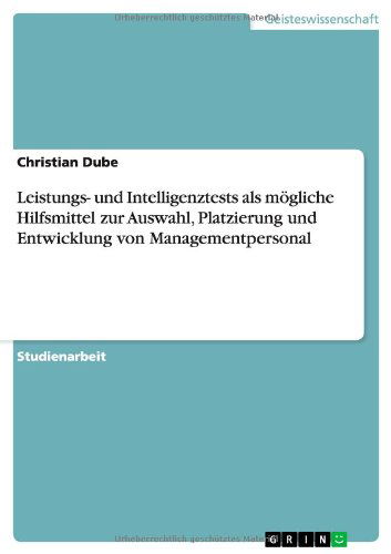 Cover for Dube · Leistungs- und Intelligenztests al (Book) [German edition] (2014)