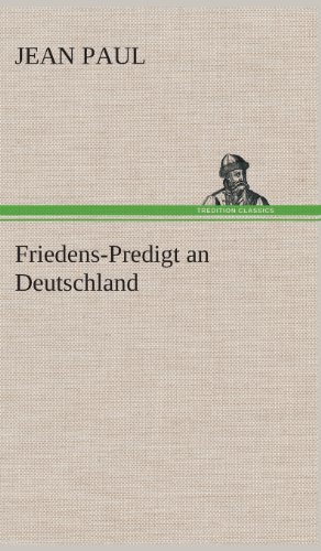Cover for Jean Paul · Friedens-predigt an Deutschland (Gebundenes Buch) [German edition] (2013)