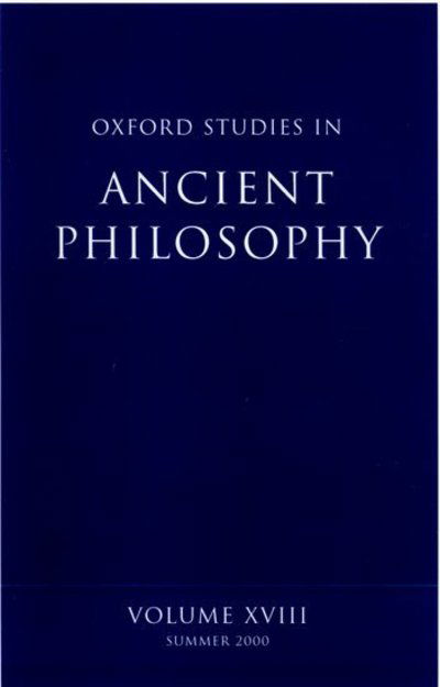 Cover for David Sedley · Oxford Studies in Ancient Philosophy: Volume XVIII - Oxford Studies in Ancient Philosophy (Innbunden bok) (2000)