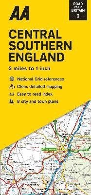 Cover for Aa · Road Map Central Southern England - Road Map Britain (Kartor) [New edition] (2022)