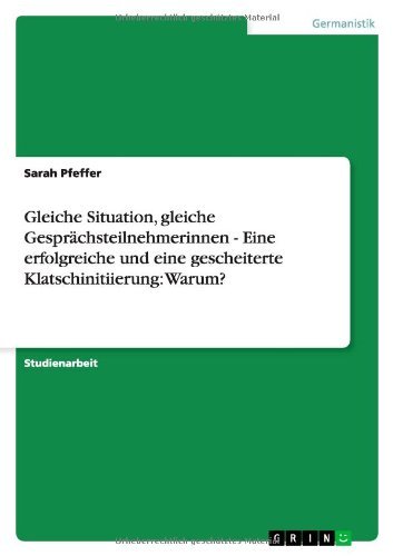 Gleiche Situation, gleiche Gesp - Pfeffer - Książki - GRIN Verlag - 9783640589814 - 13 kwietnia 2010