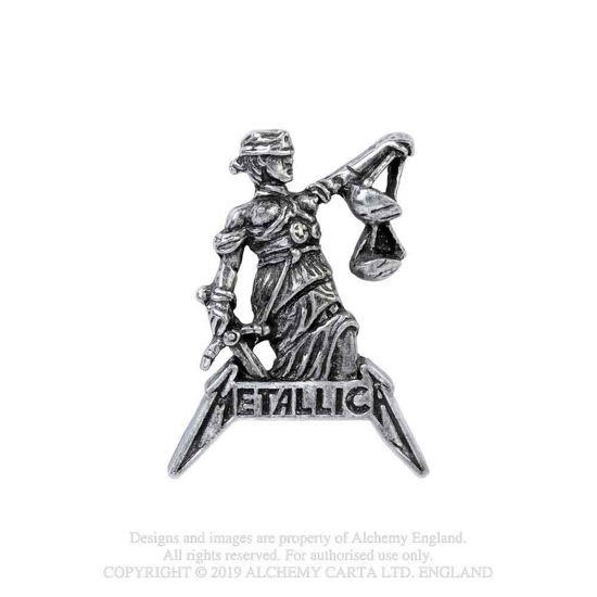 Metallica Justice For All Pin Badge - Metallica - Fanituote - METALLICA - 0664427049815 - maanantai 7. lokakuuta 2019