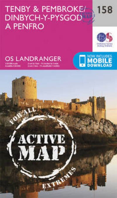 Cover for Ordnance Survey · Tenby &amp; Pembroke - OS Landranger Active Map (Landkart) [February 2016 edition] (2016)
