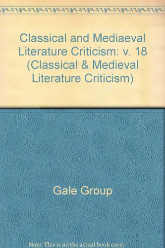 Cover for Zoran Minderovic · Classical and Medieval Literature Criticism, Vol. 18 (Hardcover Book) (1996)