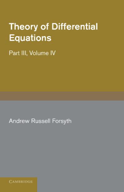 Cover for Andrew Russell Forsyth · Theory of Differential Equations: Ordinary Linear Equations - Theory of Differential Equations 6 Volume Set (Taschenbuch) (2012)