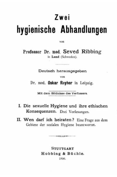 Cover for Seved Ribbing · Zwei Hygienische Abhandlungen (Taschenbuch) (2015)