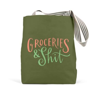 Cover for Em &amp; Friends · Em &amp; Friends Groceries &amp; Shit (Olive) Tote Bags (TØJ) (2021)