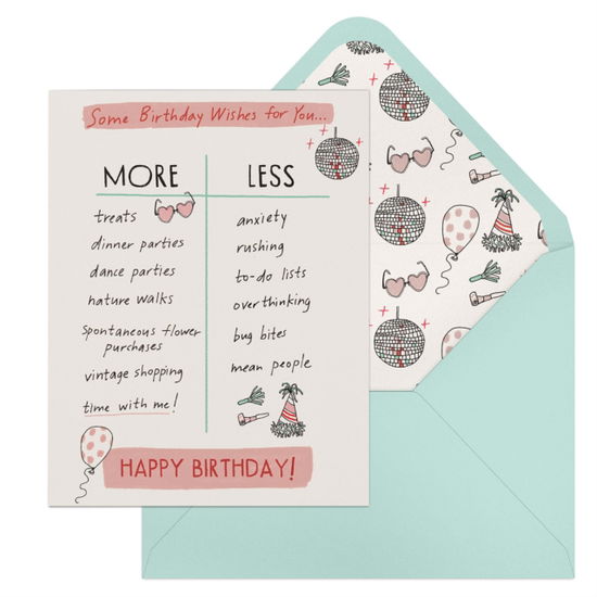 Cover for Julia Rothman · 6-Pack Em &amp; Friends Julia Rothman Birthday More / Less Greeting Cards (Postcard) (2025)
