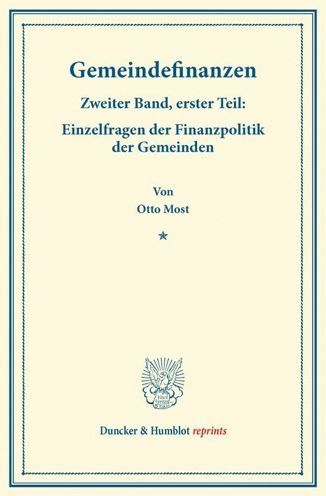 Cover for Most · Gemeindefinanzen. (Bog) (2014)