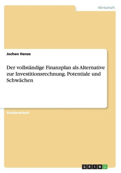 Cover for Henze · Der vollständige Finanzplan als A (Book) (2016)