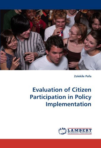 Cover for Zolekile Pafa · Evaluation of Citizen Participation in Policy Implementation (Taschenbuch) (2010)