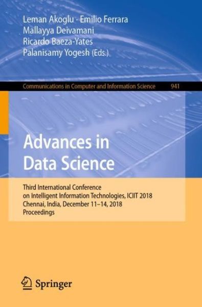 Cover for Advances in Data Science (Book) [1st ed. 2019 edition] (2018)
