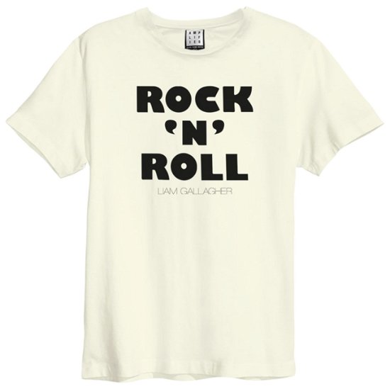 Liam Gallagher Rock N Roll Amplified Vintage White X Large T Shirt - Liam Gallagher - Merchandise - AMPLIFIED - 5054488807816 - 