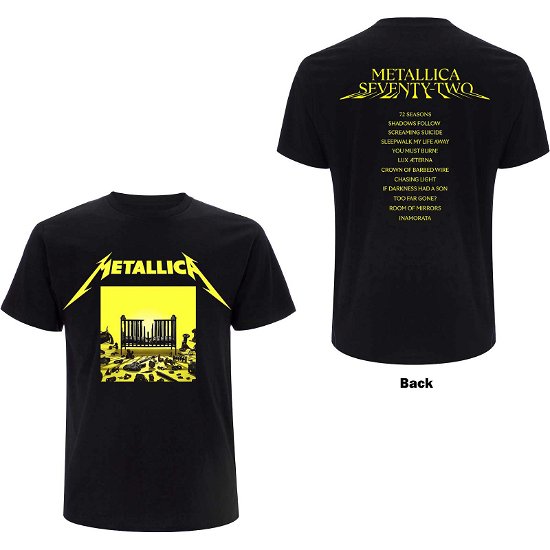 Metallica Unisex T-Shirt: 72 Seasons Squared Cover (Back Print) - Metallica - Fanituote - PHD - 5056187759816 - perjantai 14. huhtikuuta 2023