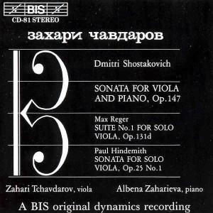 Viola Sonata - Shostakovich / Reger / Hindemith / Tchavdarov - Musiikki - Bis - 7318590000816 - torstai 22. syyskuuta 1994