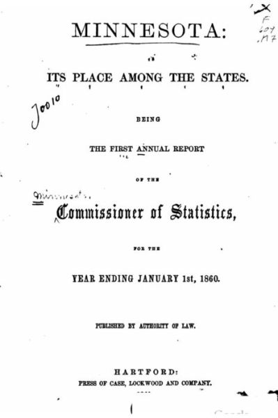 Cover for Minnesota Bureau of Statistics · Minnesota, its place among the states (Paperback Book) (2016)