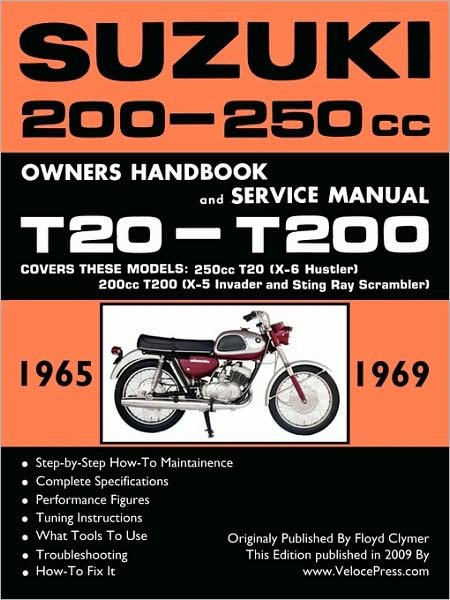 Cover for Floyd Clymer · Suzuki T20 &amp; T200 1965-1969 Factory Workshop Manual (Paperback Book) (2009)