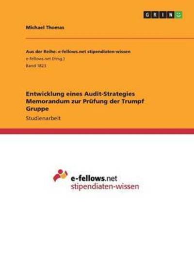 Cover for Thomas · Entwicklung eines Audit-Strategi (Buch) (2016)