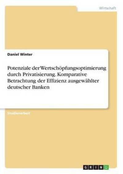 Cover for Winter · Potenziale der Wertschöpfungsopt (Bog) (2016)