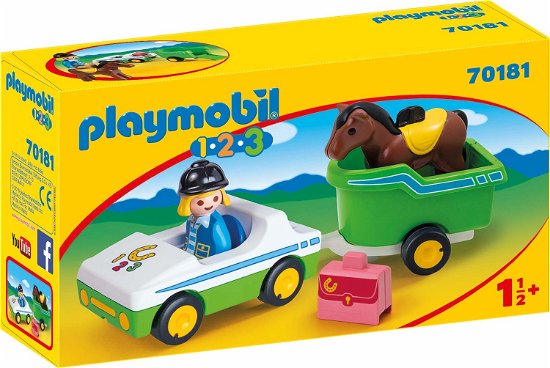 Cover for Playmobil · 1.2.3. Wagen met paardentrailer Playmobil (70181) (Toys) (2020)