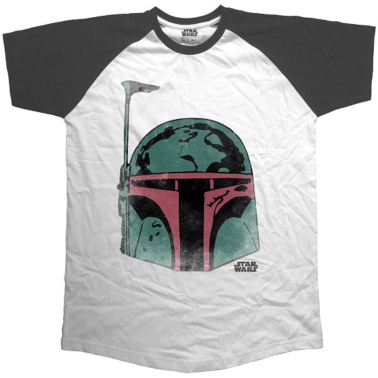 Cover for Star Wars · Star Wars Unisex Raglan Tee: Boba Head (CLOTHES) [size S] [Black,White - Unisex edition]
