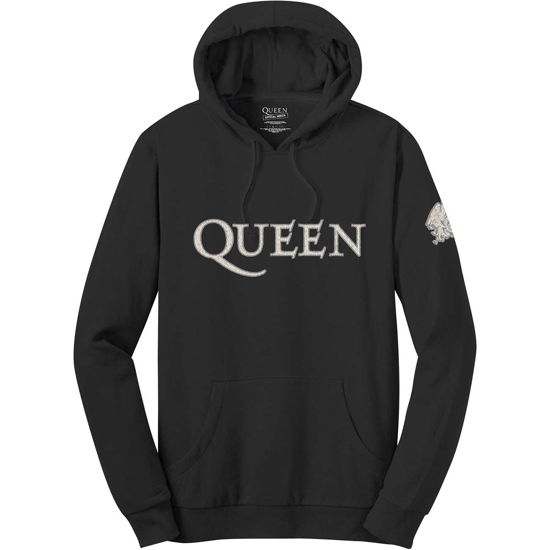 Queen Unisex Pullover Hoodie: Logo & Crest (Applique Motifs) - Queen - Marchandise - MERCHANDISE - 5056170666817 - 30 décembre 2019