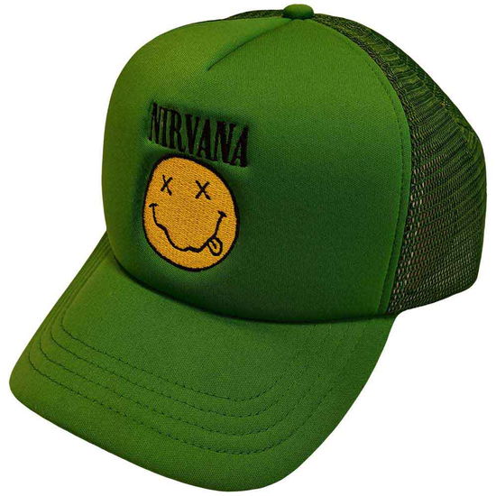 Nirvana Unisex Mesh Back Cap: Logo & Happy Face - Nirvana - Koopwaar -  - 5056561068817 - 