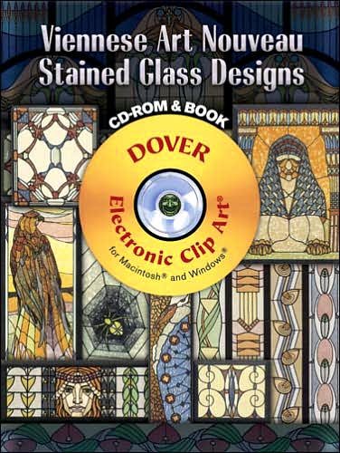 Cover for Dover Dover · Viennese Art Nouveau Stained Glass Designs CD-ROM and Book - Dover Electronic Clip Art (Hörbuch (CD)) [Unabridged edition] (2008)