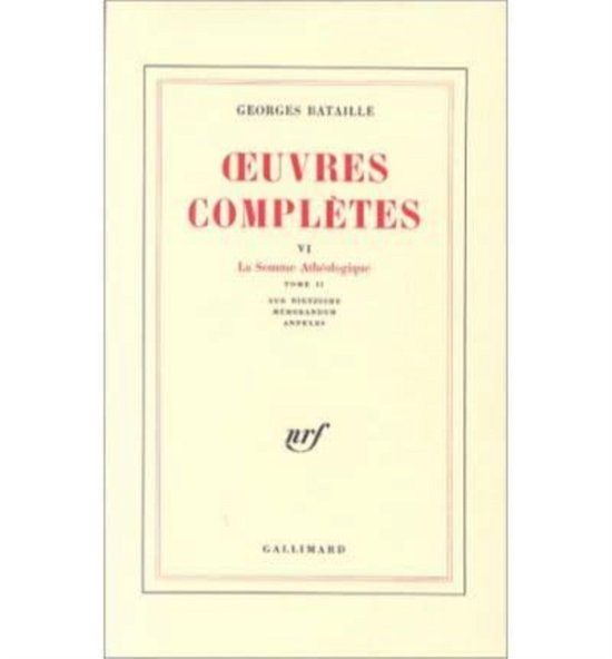Cover for Georges Bataille · Oeuvres completes 6 (MERCH) (1973)