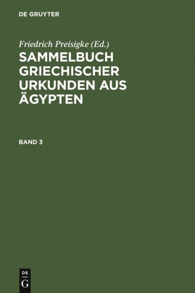 Cover for Friedrich Preisigke · Sammelbuch griechischer Urkunden aus Äg (Book) (1974)