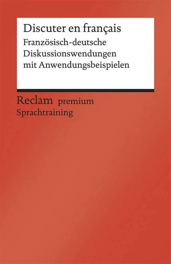 Cover for Hohmann · Reclam UB 19981 Discuter en français (Bog)