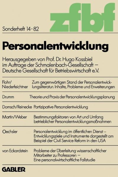 Cover for Hugo Kossbiel · Personalentwicklung (Pocketbok) [1982 edition] (1982)