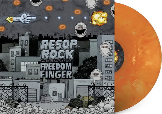 Cover for Aesop Rock · Freedom Finger (Music from the Game) (Orange Vinyl) (10&quot;) [Coloured edition] (2021)