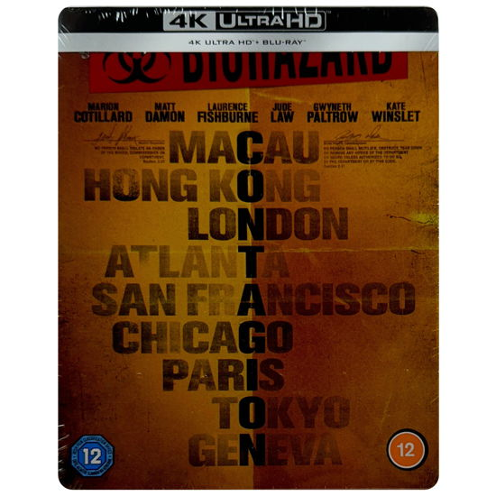 Contagion Limited Edition Steelbook - Steven Soderbergh - Elokuva - Warner Bros - 5051892247818 - maanantai 26. helmikuuta 2024