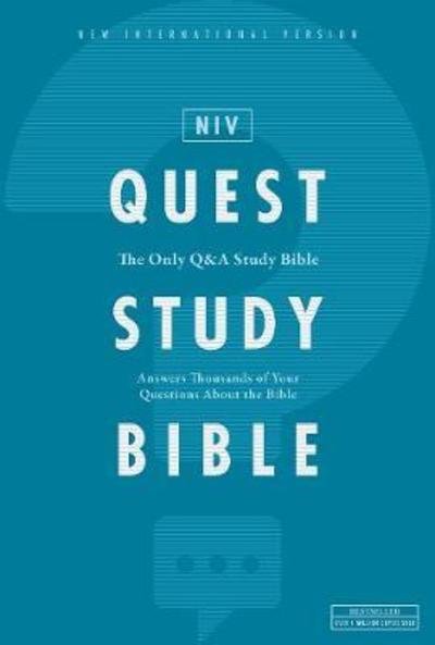 Cover for Zondervan Zondervan · NIV, Quest Study Bible, Hardcover, Blue, Comfort Print: The Only Q and A Study Bible (Innbunden bok) (2019)