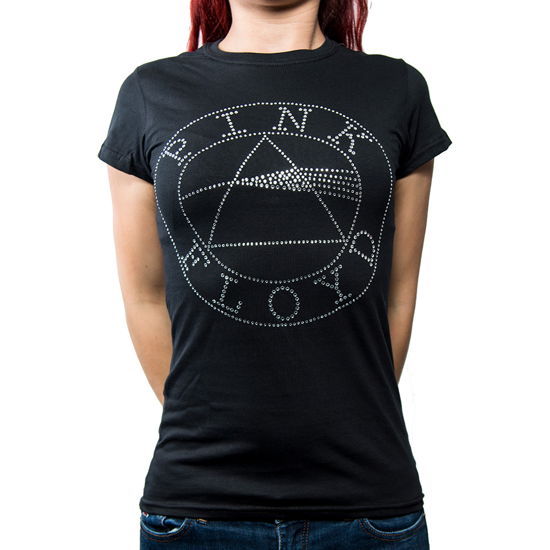 Cover for Pink Floyd · Pink Floyd Ladies T-Shirt: Circle Logo (Embellished) (T-shirt) [size S] [Black - Ladies edition]