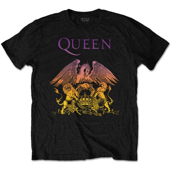 Queen Unisex T-Shirt: Gradient Crest - Queen - Merchandise - ROCK OFF - 5056170659819 - October 24, 2018