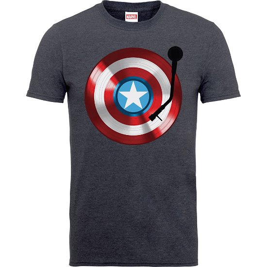 Cover for Marvel Comics · Marvel Comics Kids Tee: Captain America 75th Captains Record (7 - 8 Years) (CLOTHES) [Grey - Kids edition]