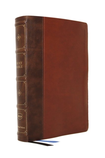 Cover for Thomas Nelson · NKJV, Large Print Thinline Reference Bible, Blue Letter, Maclaren Series, Leathersoft, Brown, Thumb Indexed, Comfort Print: Holy Bible, New King James Version (Lederbuch) (2023)