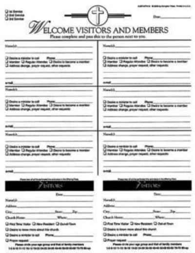 Attendance Registration Pad Large, Package of 6 - Abingdon Press - Books - Abingdon Press - 9781426791819 - January 21, 2014